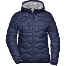 Ladies' Padded Jacket - Gesteppte Jacke mit sorona®AURA Wattierung (nachwachsender, pflanzlicher Rohstoff) [Gr. L] (navy/silver) (Art.-Nr. CA113019)