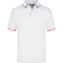 Polo Tipping - Hochwertiges Piqué-Polohemd mit Kontraststreifen [Gr. XXL] (white/red) (Art.-Nr. CA114832)