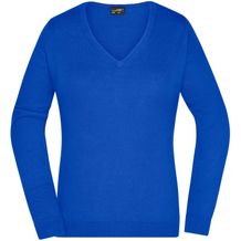 Ladies' V-Neck Pullover - Klassischer Baumwoll-Pullover [Gr. XL] (royal) (Art.-Nr. CA115390)