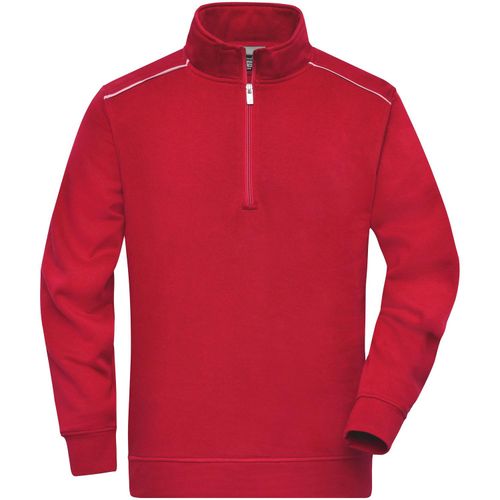 Workwear Half-Zip Sweat - Sweatshirt mit Stehkragen, Reißverschluss und Kontrastpaspel [Gr. XS] (Art.-Nr. CA115672) - Strapazierfähige, pflegeleichte Baumwol...