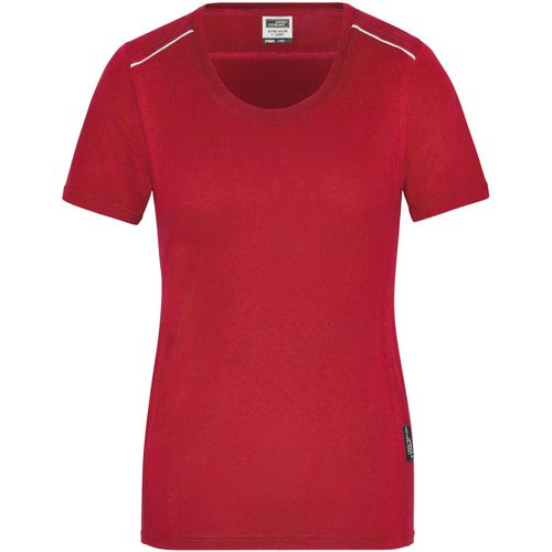 Ladies' Workwear T-Shirt - Strapazierfähiges und pflegeleichtes T-shirt mit Kontrastpaspel [Gr. 3XL] (Art.-Nr. CA116156) - Materialmix aus gekämmter, ringgesponne...