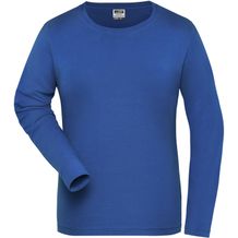 Ladies' BIO Stretch-Longsleeve Work - Langarm Shirt aus weichem Elastic-Single-Jersey [Gr. 4XL] (royal) (Art.-Nr. CA116411)