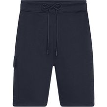 Men's Lounge Shorts - Modische, kurze Sweathose aus BIO-Baumwolle im Cargo-Style [Gr. 3XL] (navy) (Art.-Nr. CA117029)