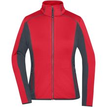 Ladies' Structure Fleece Jacket - Stretchfleecejacke im sportlichen Look [Gr. XXL] (red/carbon) (Art.-Nr. CA117470)