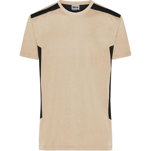 Men's Workwear T-Shirt - Strapazierfähiges und pflegeleichtes T-Shirt mit Kontrasteinsätzen [Gr. S] (Art.-Nr. CA119080) - Materialmix aus gekämmter, ringgesponne...