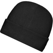 Microfleece Cap - Wärmende Fleece Mütze mit breitem Umschlag [Gr. M/L] (schwarz) (Art.-Nr. CA119454)