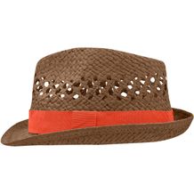 Summer Style Hat - Trendstarker Hut in aufwendiger Flechtoptik [Gr. L/XL] (braun / rot) (Art.-Nr. CA122955)
