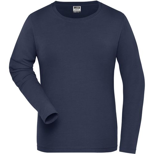 Ladies' BIO Stretch-Longsleeve Work - Langarm Shirt aus weichem Elastic-Single-Jersey [Gr. XS] (Art.-Nr. CA123552) - Gekämmte, ringgesponnene BIO-Baumwolle,...