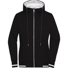Ladies' Club Sweat Jacket - Sweatjacke mit Reißverschluss und Kapuze [Gr. S] (black/white) (Art.-Nr. CA123618)