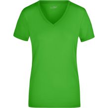 Ladies' Stretch V-T - T-Shirt aus weichem Elastic-Single-Jersey [Gr. XXL] (lime-green) (Art.-Nr. CA123884)