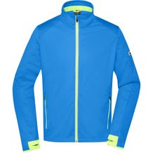 Men's Sports Softshell Jacket - Funktionelle Softshelljacke für Sport, Freizeit und Promotion [Gr. S] (bright-blue/bright-yellow) (Art.-Nr. CA124405)