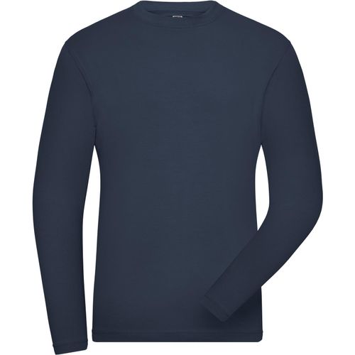 Men's BIO Stretch-Longsleeve Work - Langarm Shirt aus weichem Elastic-Single-Jersey [Gr. L] (Art.-Nr. CA124610) - Gekämmte, ringgesponnene BIO-Baumwolle,...