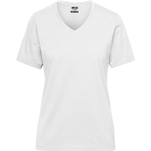 Ladies' BIO Workwear T-Shirt - Strapazierfähiges und pflegeleichtes T-Shirt [Gr. 4XL] (Art.-Nr. CA126357) - Materialmix aus gekämmter, ringgesponne...