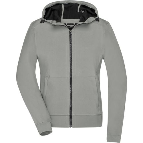 Ladies' Hooded Softshell Jacket - Softshelljacke mit Kapuze im sportlichen Design [Gr. XL] (Art.-Nr. CA126926) - 2-Lagen Softshellmaterial mit kontrastfa...
