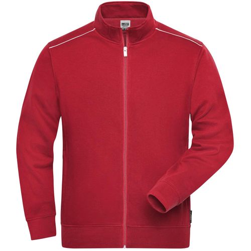 Men's Workwear Sweat-Jacket - Sweatjacke mit Stehkragen und Kontrastpaspel [Gr. L] (Art.-Nr. CA127125) - Strapazierfähige, pflegeleichte Baumwol...
