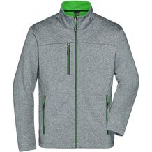 Men's Softshell Jacket - Softshell-Jacke in Melange-Optik [Gr. S] (dark-melange/green) (Art.-Nr. CA127823)
