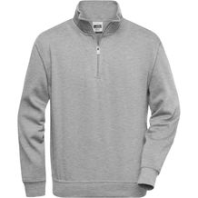 Workwear Half Zip Sweat - Sweatshirt mit Stehkragen und Reißverschluss [Gr. M] (grey-heather) (Art.-Nr. CA127851)