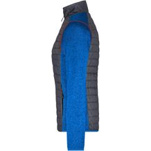 Ladies' Knitted Hybrid Jacket - Strickfleecejacke im stylischen Materialmix (royal-melange / anthracite-melange) (Art.-Nr. CA128311)