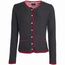 Ladies' Traditional Knitted Jacket - Strickjacke im klassischen Trachtenlook [Gr. XS] (anthracite-melange/red/red) (Art.-Nr. CA128594)