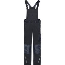 Workwear Pants with Bib - Spezialisierte Latzhose mit funktionellen Details und flexibel einstellbarem, elastischen Bund [Gr. 46] (black/carbon) (Art.-Nr. CA129335)