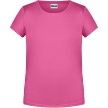 Girls' Basic-T - T-Shirt für Kinder in klassischer Form [Gr. S] (pink) (Art.-Nr. CA129468)