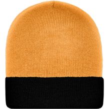 Knitted Cap - Klassische Strickmütze mit Umschlag (orange/black) (Art.-Nr. CA129602)