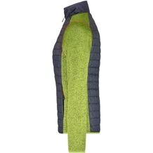 Ladies' Knitted Hybrid Jacket - Strickfleecejacke im stylischen Materialmix (kiwi-melange / anthracite-melange) (Art.-Nr. CA129990)