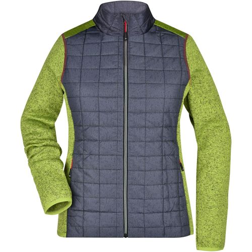 Ladies' Knitted Hybrid Jacket - Strickfleecejacke im stylischen Materialmix [Gr. L] (Art.-Nr. CA129990) - Weiches, wärmendes, pflegeleichte...