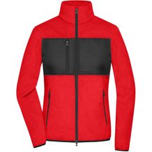 Ladies' Fleece Jacket - Fleecejacke im Materialmix [Gr. XL] (red/black) (Art.-Nr. CA131176)