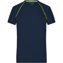 Men's Sports T-Shirt - Funktionsshirt für Fitness und Sport [Gr. S] (navy/bright-yellow) (Art.-Nr. CA132573)