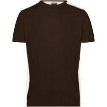 Men's Workwear T-Shirt - Strapazierfähiges und pflegeleichtes T-Shirt mit Kontrasteinsätzen [Gr. M] (brown/stone) (Art.-Nr. CA132759)
