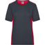 Ladies' Workwear T-Shirt - Strapazierfähiges und pflegeleichtes T-Shirt mit Kontrasteinsätzen [Gr. XS] (carbon/red) (Art.-Nr. CA135903)