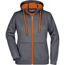 Ladies' Doubleface Jacket - Sportive Jacke mit Kapuze [Gr. XL] (carbon/orange) (Art.-Nr. CA137175)