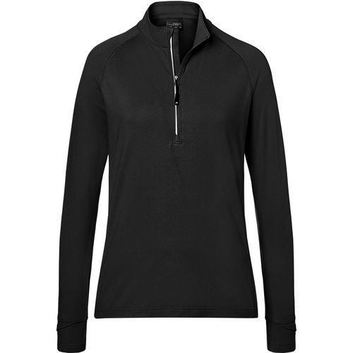 Ladies' Sports Shirt Half-Zip - Langarm-Shirt mit Reißverschluss für Sport und Freizeit [Gr. XS] (Art.-Nr. CA137931) - Angenehm weiche, wärmende, bi-elastisch...