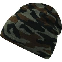Camouflage Beanie - Klassiche Strickmütze mit modischem Camouflage-Design (olive-brown) (Art.-Nr. CA138201)