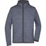 Men's Knitted Fleece Hoody - Kapuzenjacke aus Strickfleece in Melange-Optik [Gr. L] (denim-melange/black) (Art.-Nr. CA138718)