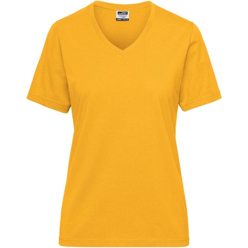 Ladies' BIO Workwear T-Shirt - Strapazierfähiges und pflegeleichtes T-Shirt [Gr. L] (Art.-Nr. CA138959) - Materialmix aus gekämmter, ringgesponne...