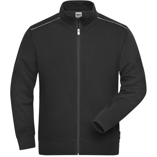 Men's Workwear Sweat-Jacket - Sweatjacke mit Stehkragen und Kontrastpaspel [Gr. S] (Art.-Nr. CA139394) - Strapazierfähige, pflegeleichte Baumwol...