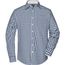 Men's Checked Shirt - Modisches Karoshirt mit Uni-Einsätzen an Kragen und Manschette [Gr. S] (navy/white) (Art.-Nr. CA140287)