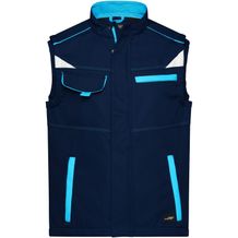 Workwear Softshell Vest - Funktionelle Softshellweste mit hochwertiger Ausstattung [Gr. 5XL] (navy/turquoise) (Art.-Nr. CA140308)