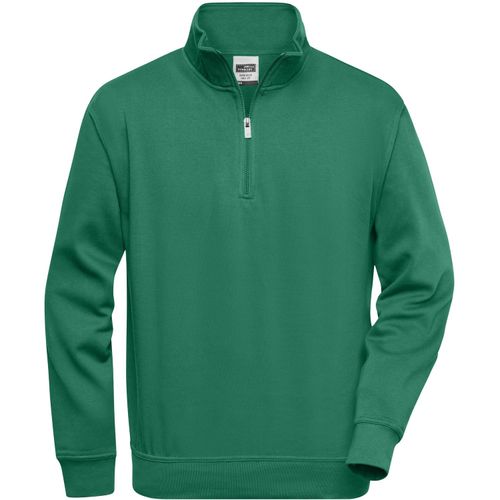 Workwear Half Zip Sweat - Sweatshirt mit Stehkragen und Reißverschluss [Gr. 4XL] (Art.-Nr. CA140646) - Strapazierfähige pflegeleichte Baumwoll...