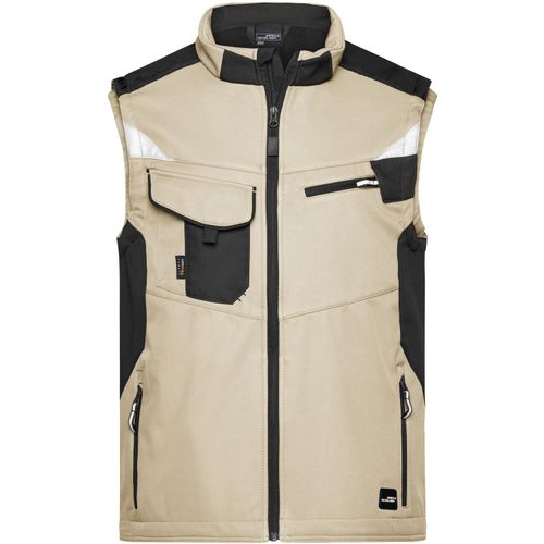 Workwear Softshell Vest - Professionelle Softshellweste mit hochwertiger Ausstattung [Gr. 5XL] (Art.-Nr. CA141122) - Robustes, strapazierfähiges Softshellma...