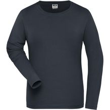 Ladies' BIO Stretch-Longsleeve Work - Langarm Shirt aus weichem Elastic-Single-Jersey [Gr. M] (carbon) (Art.-Nr. CA144078)