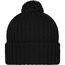 Knitted Cap with Pompon - Trendige Pomponmütze in vielen Farben (black) (Art.-Nr. CA144367)