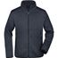 Men's Knitted Fleece Jacket - Modische Strickfleece Jacke mit Stehkragen [Gr. L] (dark-grey-melange/silver) (Art.-Nr. CA144833)