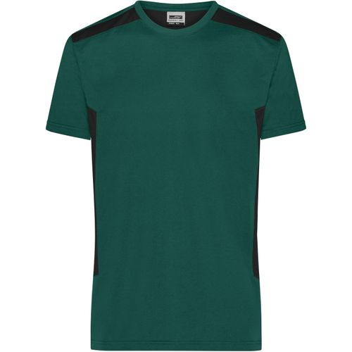 Men's Workwear T-Shirt - Strapazierfähiges und pflegeleichtes T-Shirt mit Kontrasteinsätzen [Gr. 3XL] (Art.-Nr. CA146453) - Materialmix aus gekämmter, ringgesponne...
