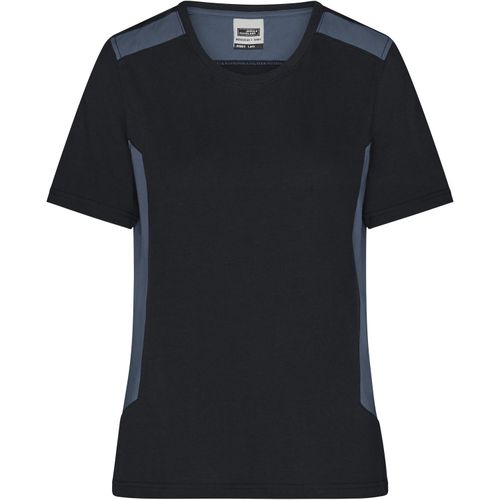 Ladies' Workwear T-Shirt - Strapazierfähiges und pflegeleichtes T-Shirt mit Kontrasteinsätzen [Gr. M] (Art.-Nr. CA146625) - Materialmix aus gekämmter, ringgesponne...