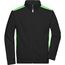 Men's Workwear Sweat Jacket - Sweatjacke mit Stehkragen und Kontrasteinsätzen [Gr. XXL] (black/lime-green) (Art.-Nr. CA147348)