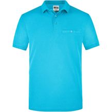 Men´s Workwear Polo Pocket - Pflegeleichtes und strapazierfähiges Polo mit Brusttasche [Gr. 5XL] (Turquoise) (Art.-Nr. CA148691)
