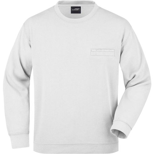 Men's Round Sweat Pocket - Klassisches Sweatshirt mit Brusttasche [Gr. 3XL] (Art.-Nr. CA152702) - Hochwertige Sweat-Qualität mit angeraut...